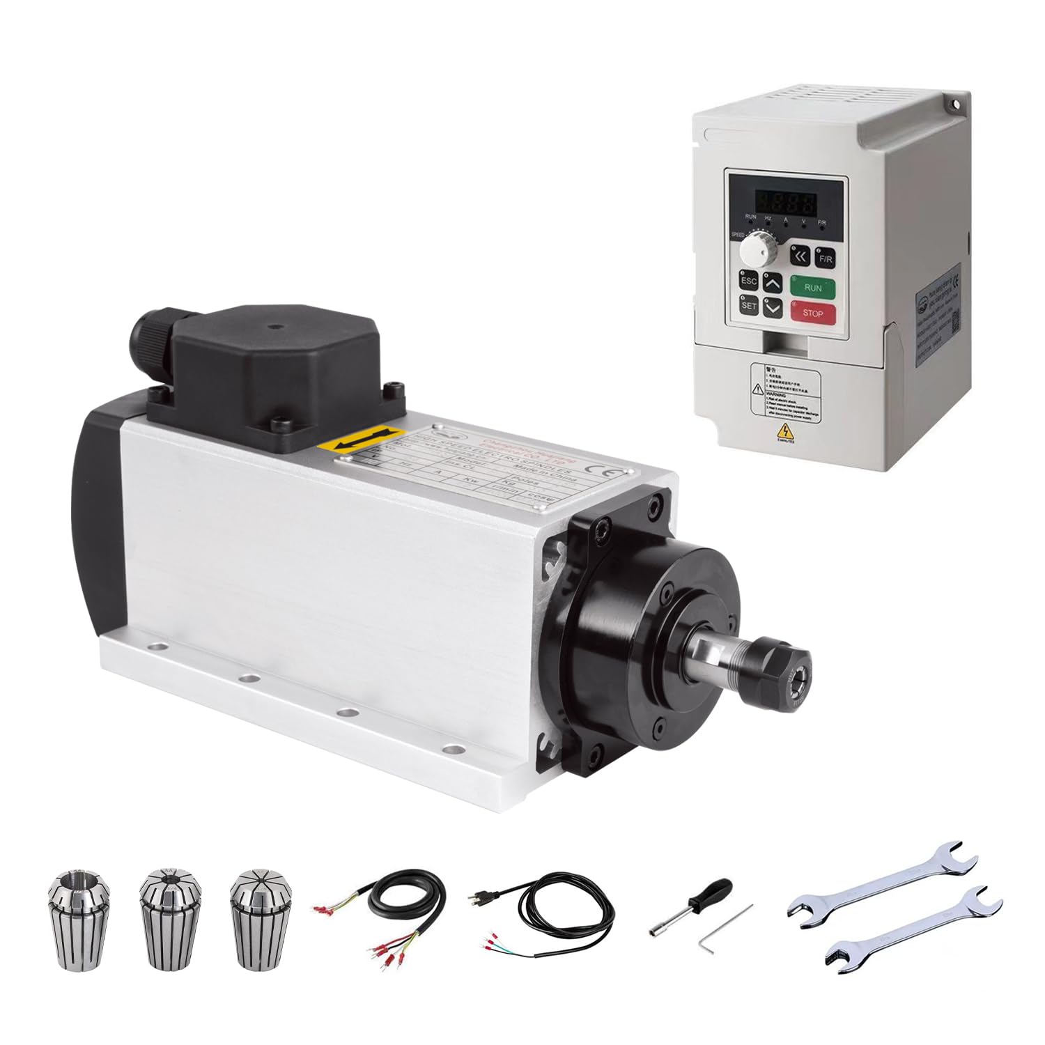 CNC Spindle Motor Kits,110V 1.5KW ER11 Square Air Cooled Spindle
